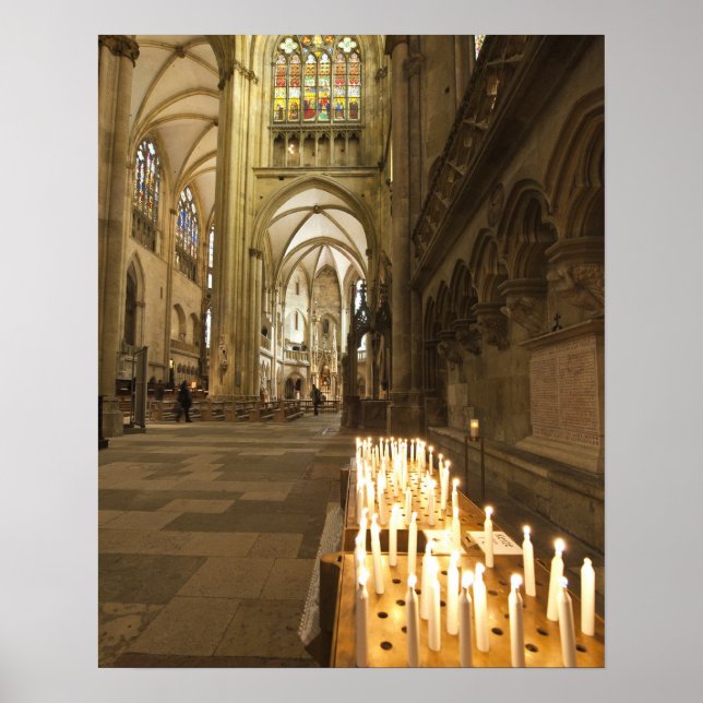 Póster Interior de la Catedral de San Pedro en Regensburg (Frente)