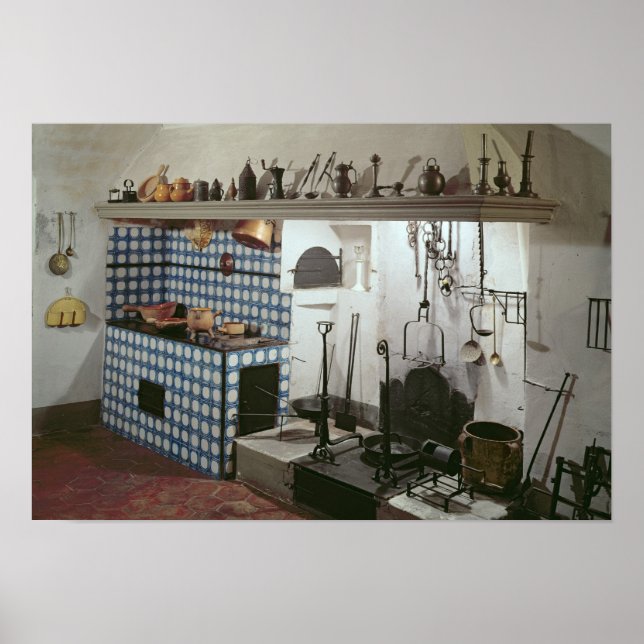 Póster Interior de la cocina del Hotel de Cabris (Frente)