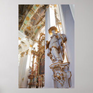 Póster Interior de la Iglesia del Rococó Bávaro