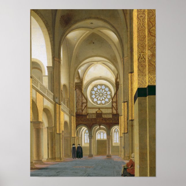 Póster Interior de la Marienkirche en Utrecht, 1638 (Frente)