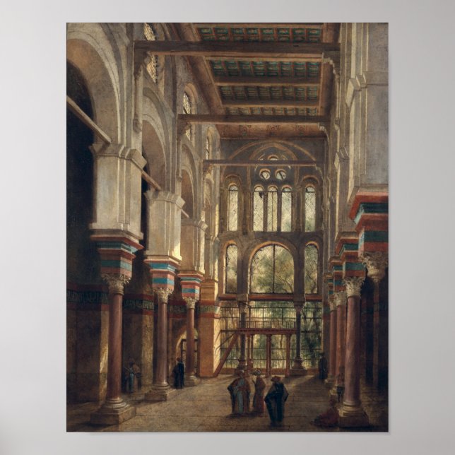 Póster Interior de la mezquita de El Mooristán en El Cair (Frente)