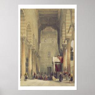 Póster Interior de la mezquita de Metwalys, El Cairo, des