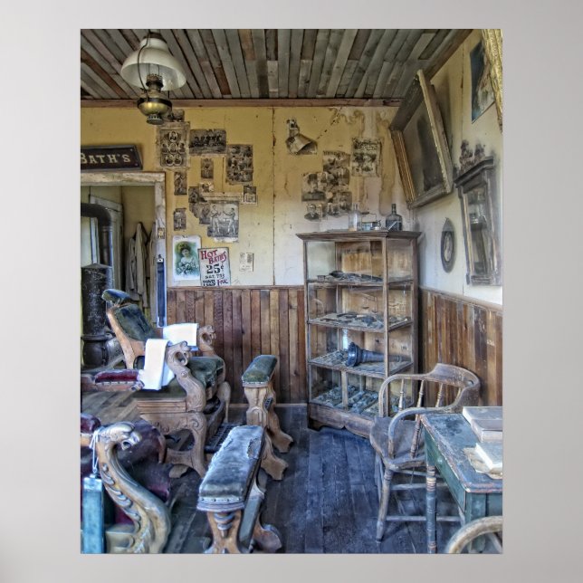 Póster Interior de la peluquería victoriana masculina (Frente)