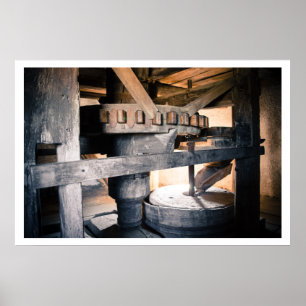 Póster Interior de molino de viento, Millstone, Tés, Hung