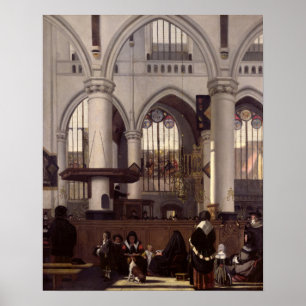 Póster Interior de Oude Kerk, Amsterdam, c.1660