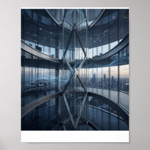 Póster Interior de tecnología empresarial futurista digit