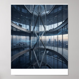 Póster Interior de tecnología empresarial futurista digit