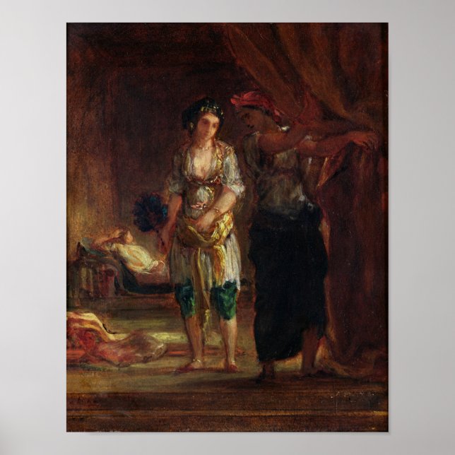Póster Interior de un harem en Orán, c.1847 (Frente)