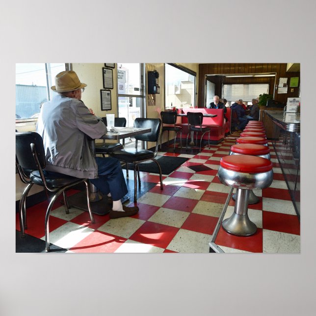 Póster Interior de una diner antigua (Frente)