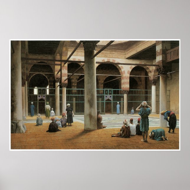Póster Interior de una mezquita, 1870 Jean-Leon Gerome (Frente)