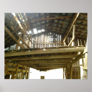 Póster Interior del antiguo granero en la parte delantera
