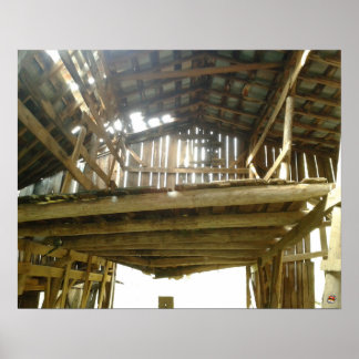 Póster Interior del antiguo granero en la parte delantera