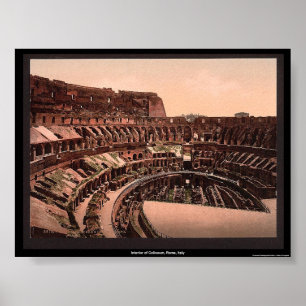 Póster Interior del Coliseo, Roma, Italia