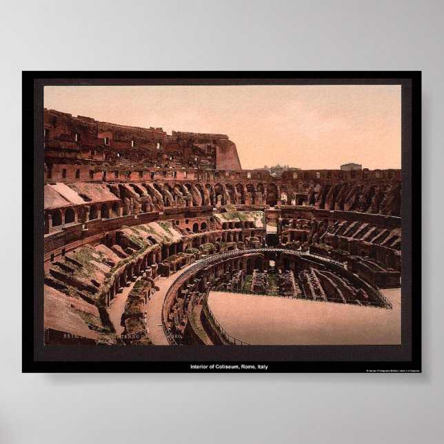 Póster Interior del Coliseo, Roma, Italia (Frente)