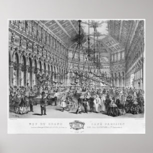 Póster Interior del "Grand Cafe Parisien", París