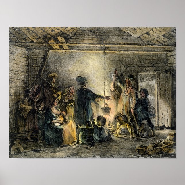 Póster Interior del refugio de un minero de carbón (Frente)