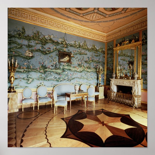 Póster Interior del salón de dibujos azules chino (Frente)