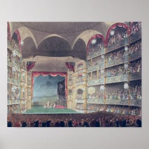 Póster Interior del teatro del carril de Drury, 1808