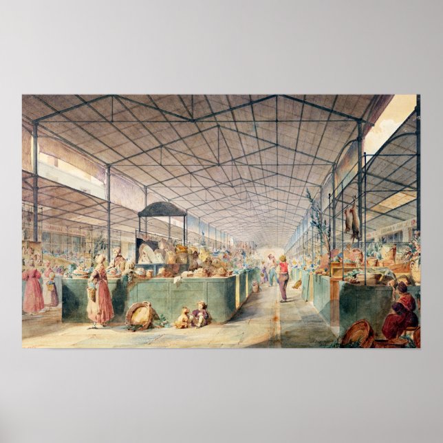 Póster Interior of Les Halles, 1835 (Frente)