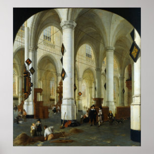 Póster Interior of the Oude Kerk in Delft