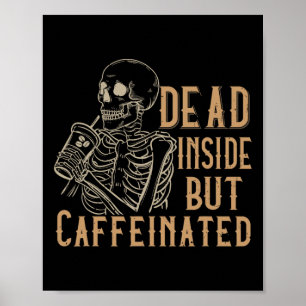 Póster Interior Pero Cafeinada - Viejo Skeleton Hallowee