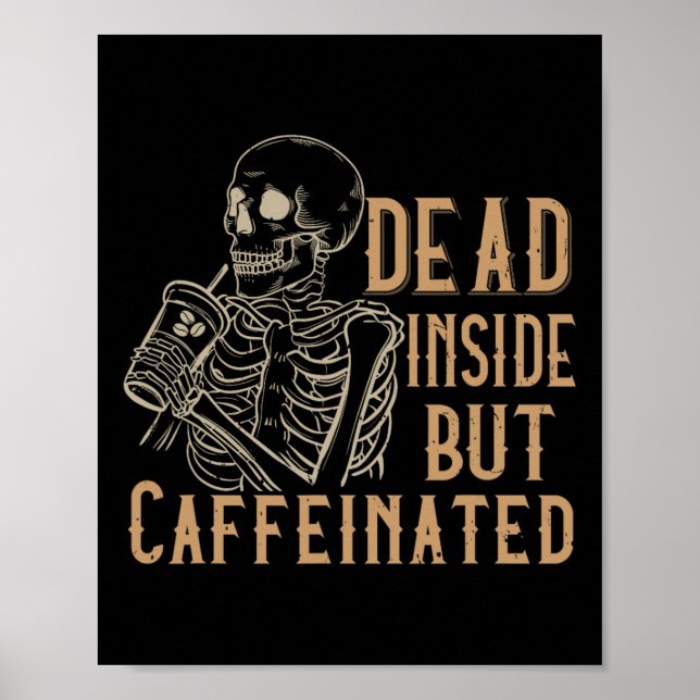 Póster Interior Pero Cafeinada - Viejo Skeleton Hallowee (Frente)
