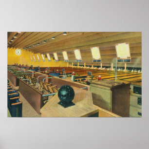 Póster Interior View of Sunset Bowling Center