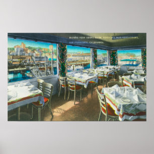 Póster Interior View of the Vista del Mar Restaurant