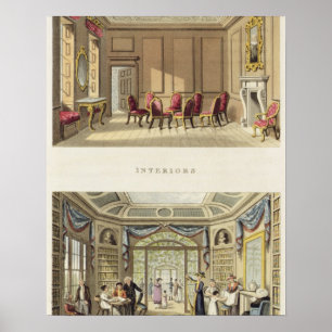 Póster Interiores: El antiguo Cedar Parlor y el Li modern