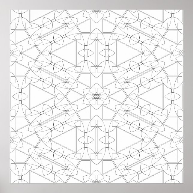 Póster Interlocking Geometric Tile Pattern Coloring Art (Frente)