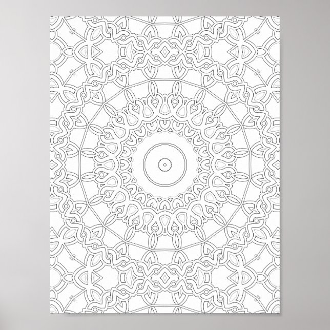Póster Interlocking Loopwork Coloring Page Pattern Art (Frente)