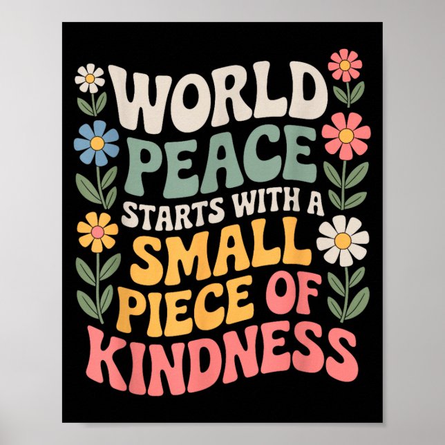 Póster International Peace Day Insring World Kindness Day (Frente)