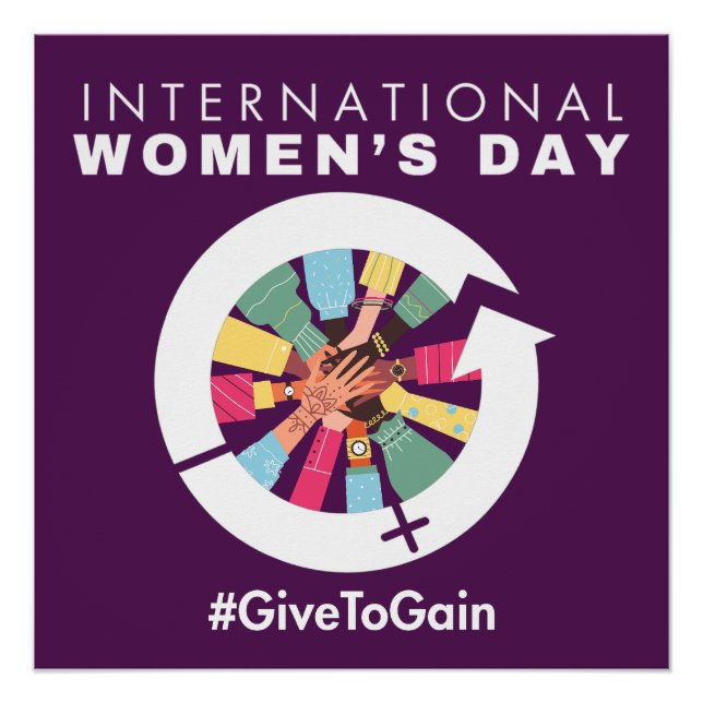 Póster International Women’s Day 2026 Give To Gain (Anverso)