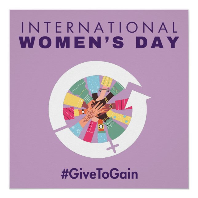 Póster International Women’s Day 2026 Give To Gain (Anverso)