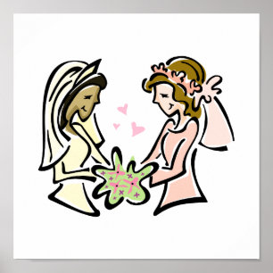 Póster Interracial Lesbian Lovers