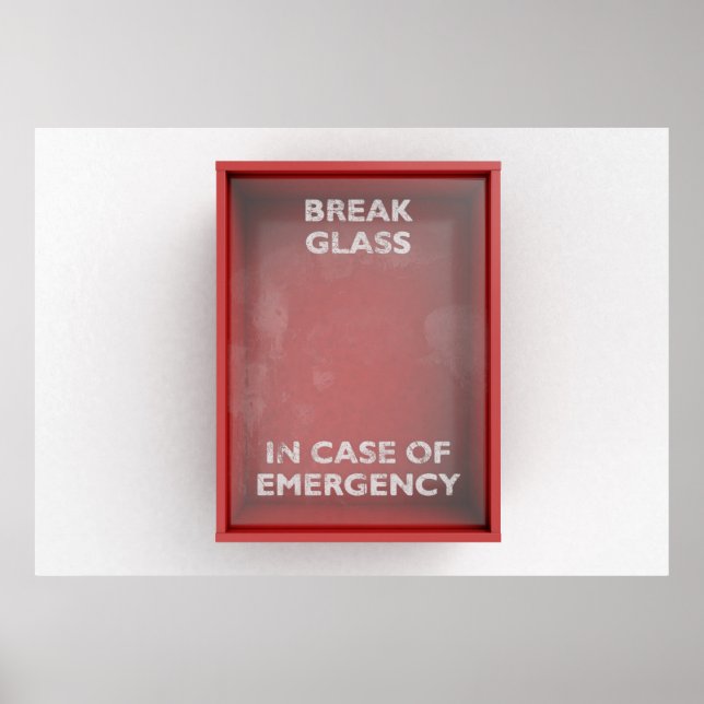 Póster Interrumpir En Funda De La Caja Roja De Emergencia (Frente)