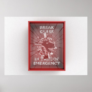 Póster Interrumpir En Funda De La Caja Roja De Emergencia