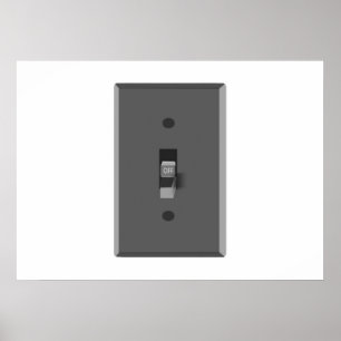 Póster Interruptor de luz eléctrica desactivado