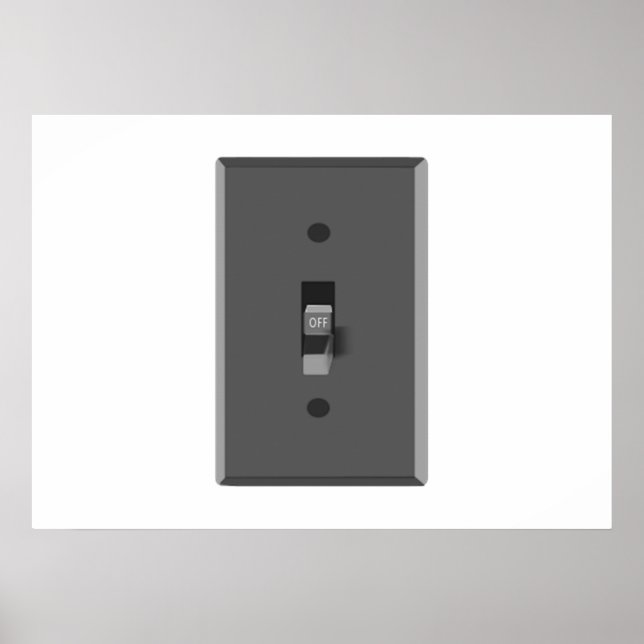 Póster Interruptor de luz eléctrica desactivado (Frente)