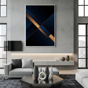 Póster Intersección Dorada Moderna