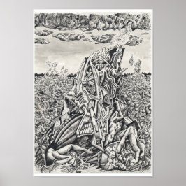 Póster Intimidación, dibujo con tinta de Brian Benson