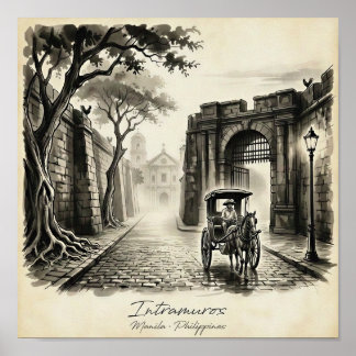 Póster Intramuros Manila Kalesa Heritage 