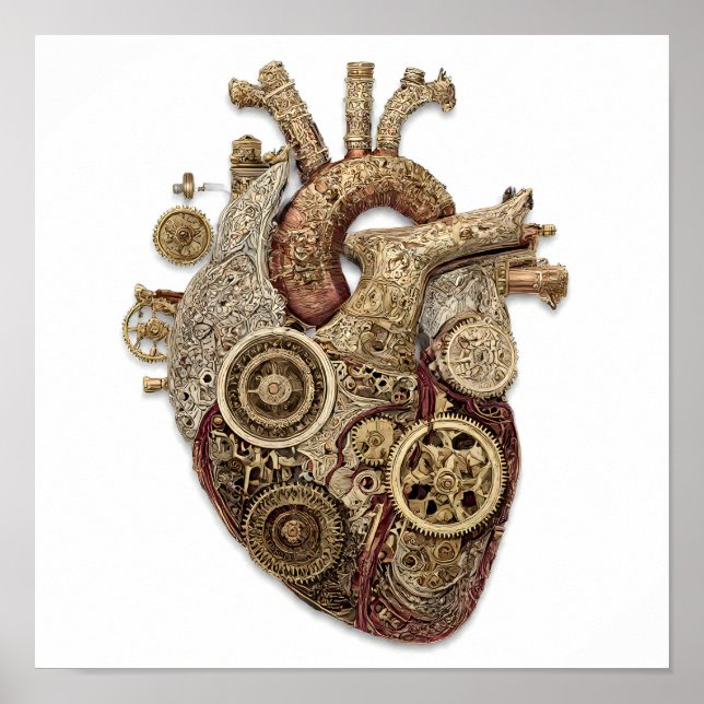 Póster Intricate Steampunk Art: Ornate Organ Clockwork (Frente)