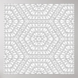 Póster Intricate Triangle Mosaic Mandala Pattern Design