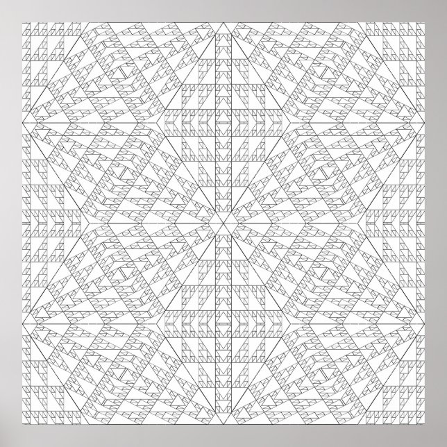 Póster Intricate Triangle Mosaic Mandala Pattern Design (Frente)