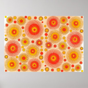 Póster Intrigante diseño abstracto moderno con flores y