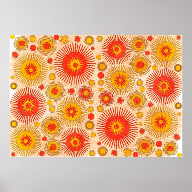 Póster Intrigante diseño abstracto moderno con flores y (Frente)