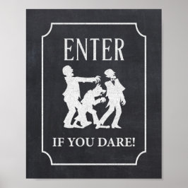 Póster Introduzca Si Se Atreve Al Rótulo De Halloween Par