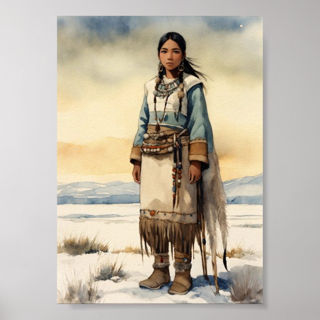 Póster "Inuit Woman Portrait Poster" (Frente)