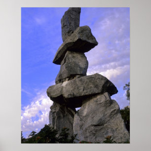 Póster Inukshuk, Territorios del Noroeste, Canadá
